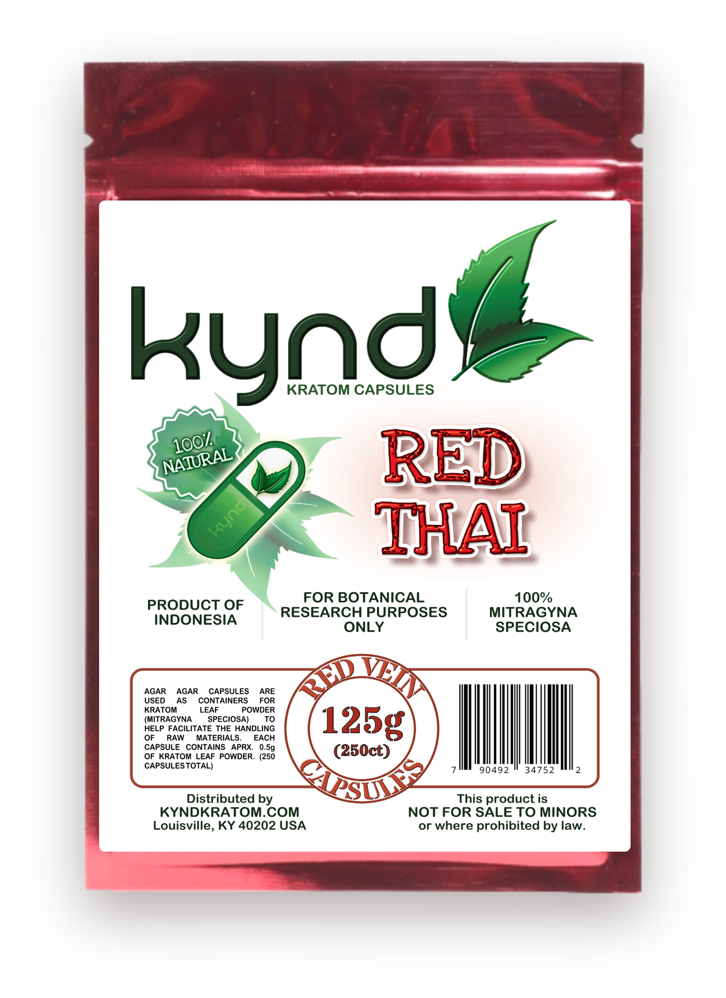 KYND KRATOM CAPSULES Red Thai