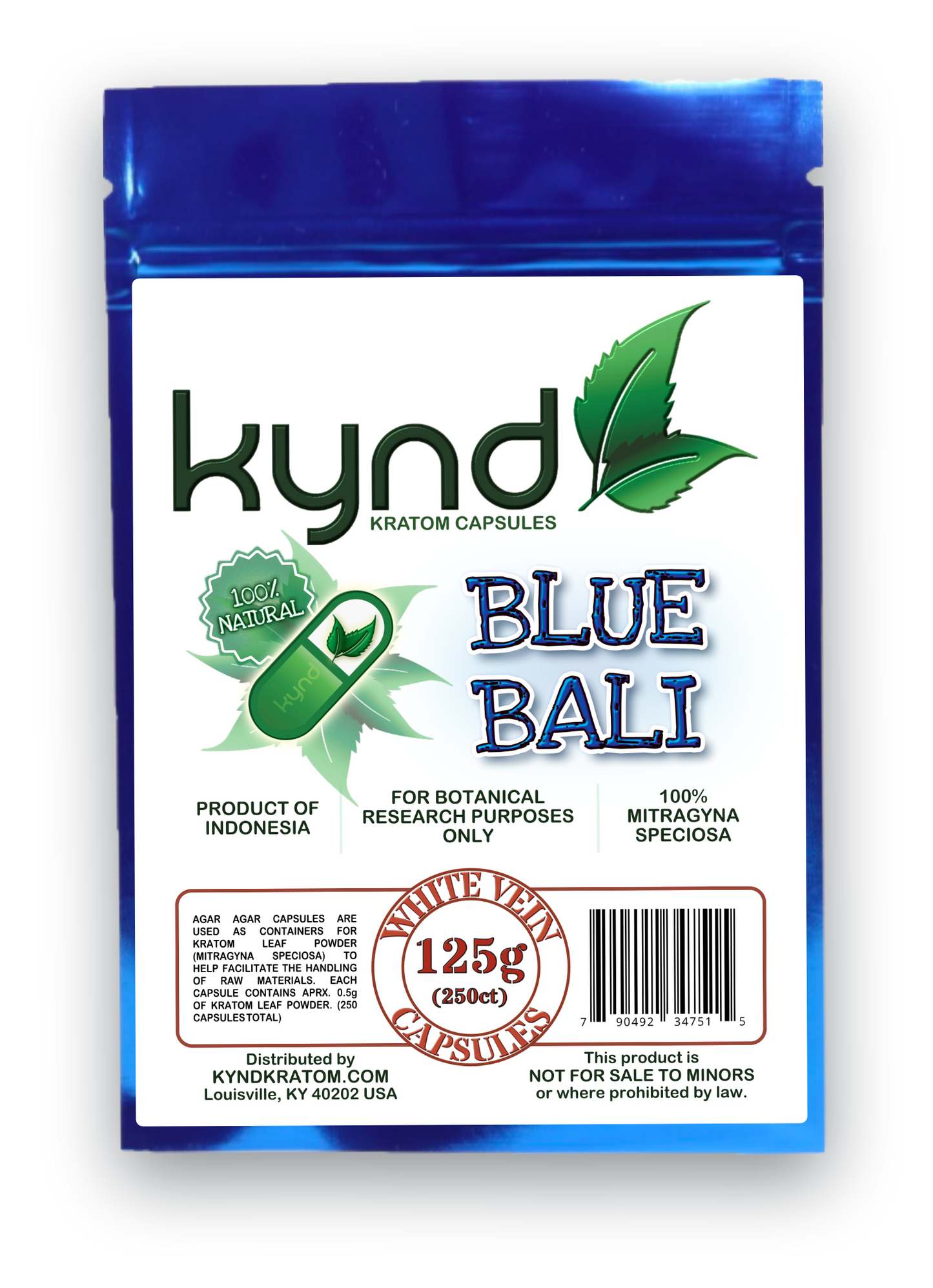 KYND KRATOM CAPSULES Blue Bali