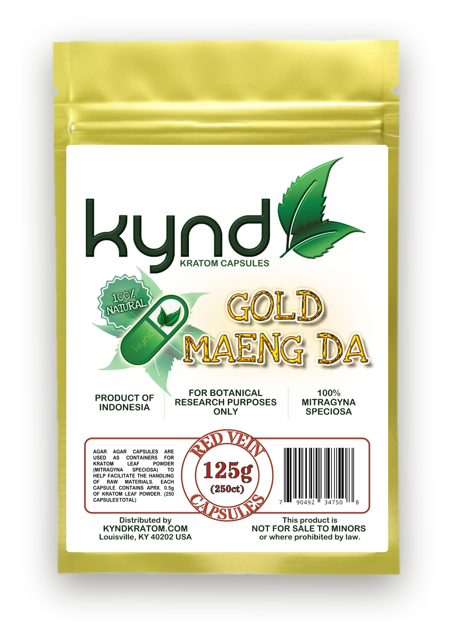 KYND KRATOM CAPSULES Gold Maeng Da