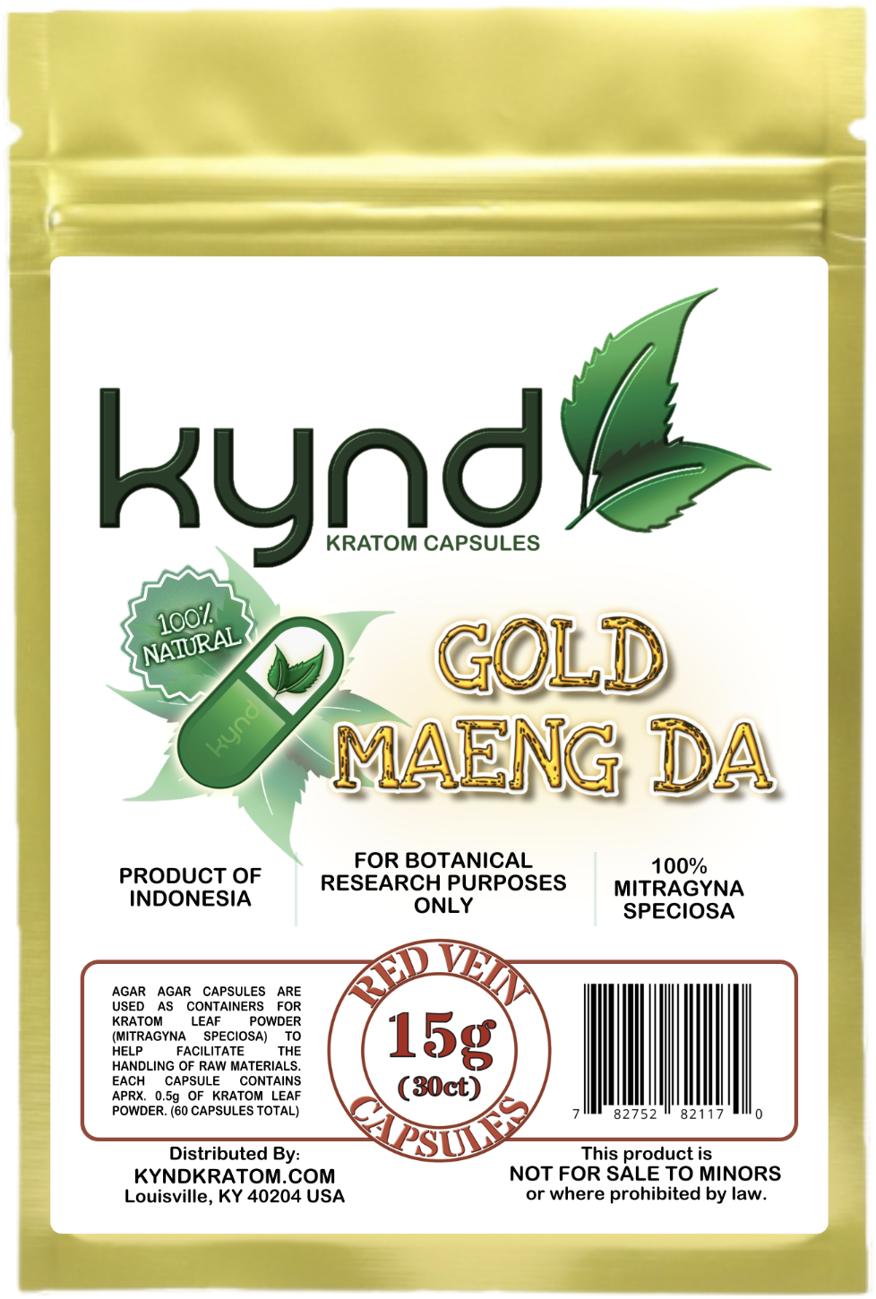 KYND KRATOM CAPSULES Gold Maeng Da