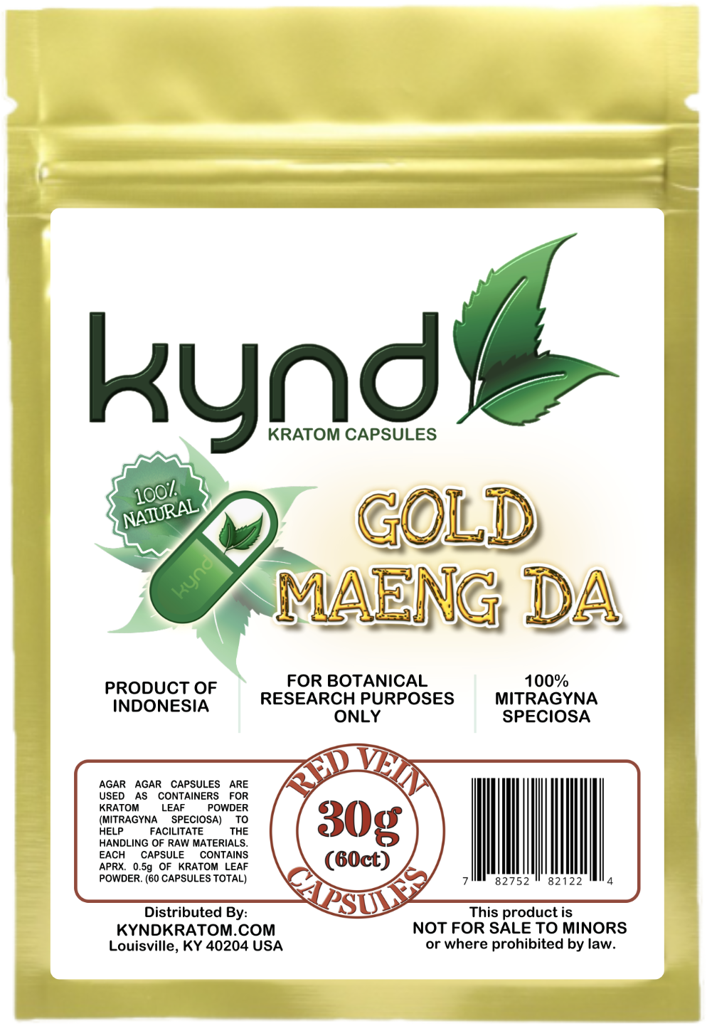 KYND KRATOM CAPSULES Gold Maeng Da