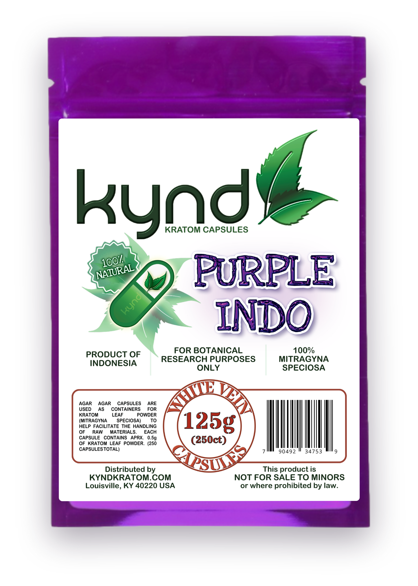 KYND KRATOM CAPSULES Purple Indo