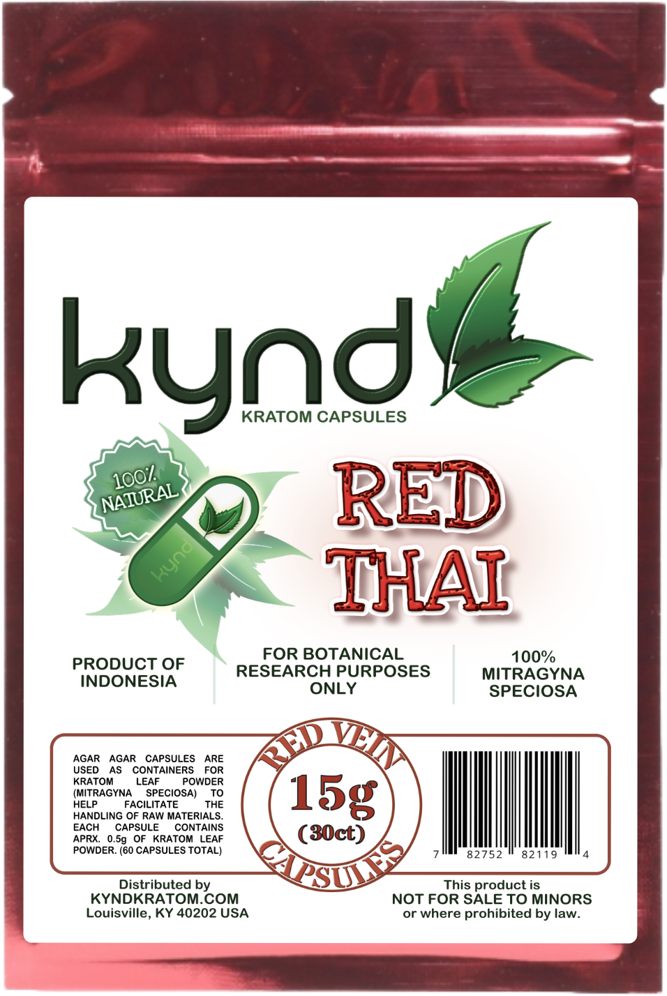 KYND KRATOM CAPSULES Red Thai