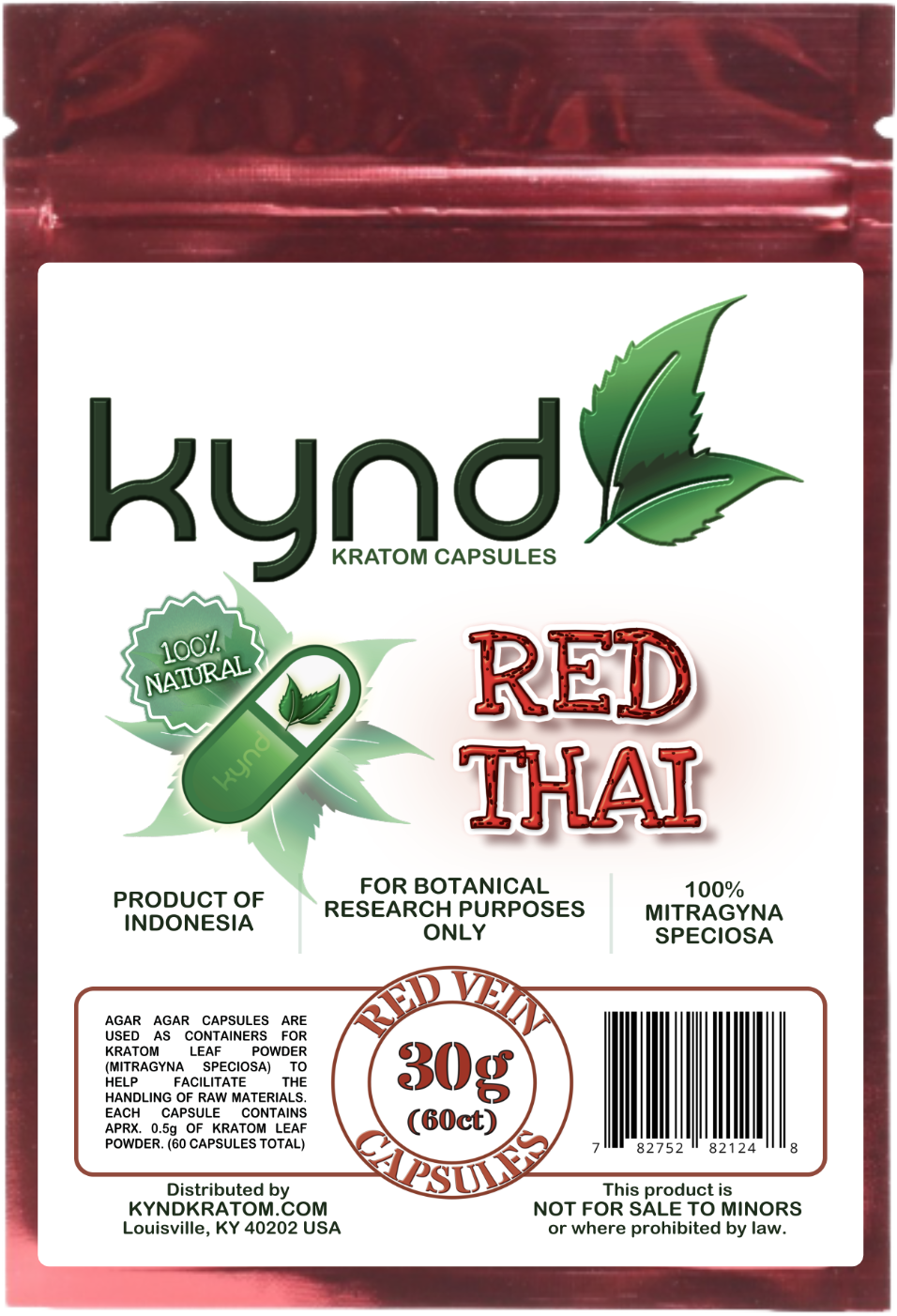KYND KRATOM CAPSULES Red Thai